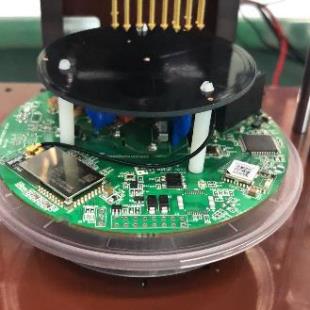 An open iLCS luminaire node showing the circuit boards inside