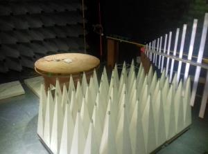 A device under test in an absorber-lined chamber